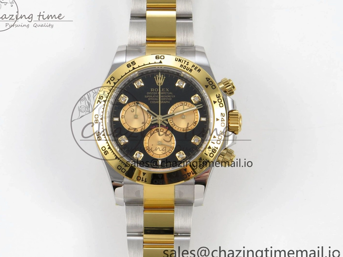on Dial YG SS YG Edition Diamonds Bracelet THBF 126503 Black 1:1 Best SH4131 Daytona 0509